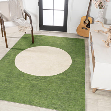 Cirkel Minimalist Geometric Dot Machine-washable Area Rug